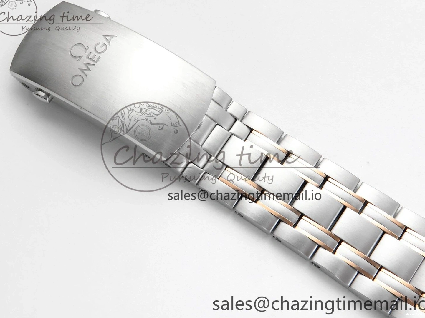 0111 Seamaster 300m Chrono SS YG OMF 1:1 Best Edition Blue Dial on SS YG Bracelet A Popular 7685